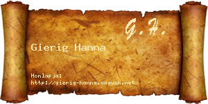 Gierig Hanna névjegykártya